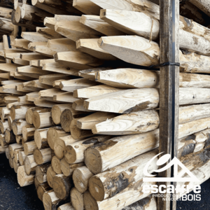 Piquet écorcé épointé diam 8/10 cm - CHATAIGNIER francais - longueur 1.40 ml